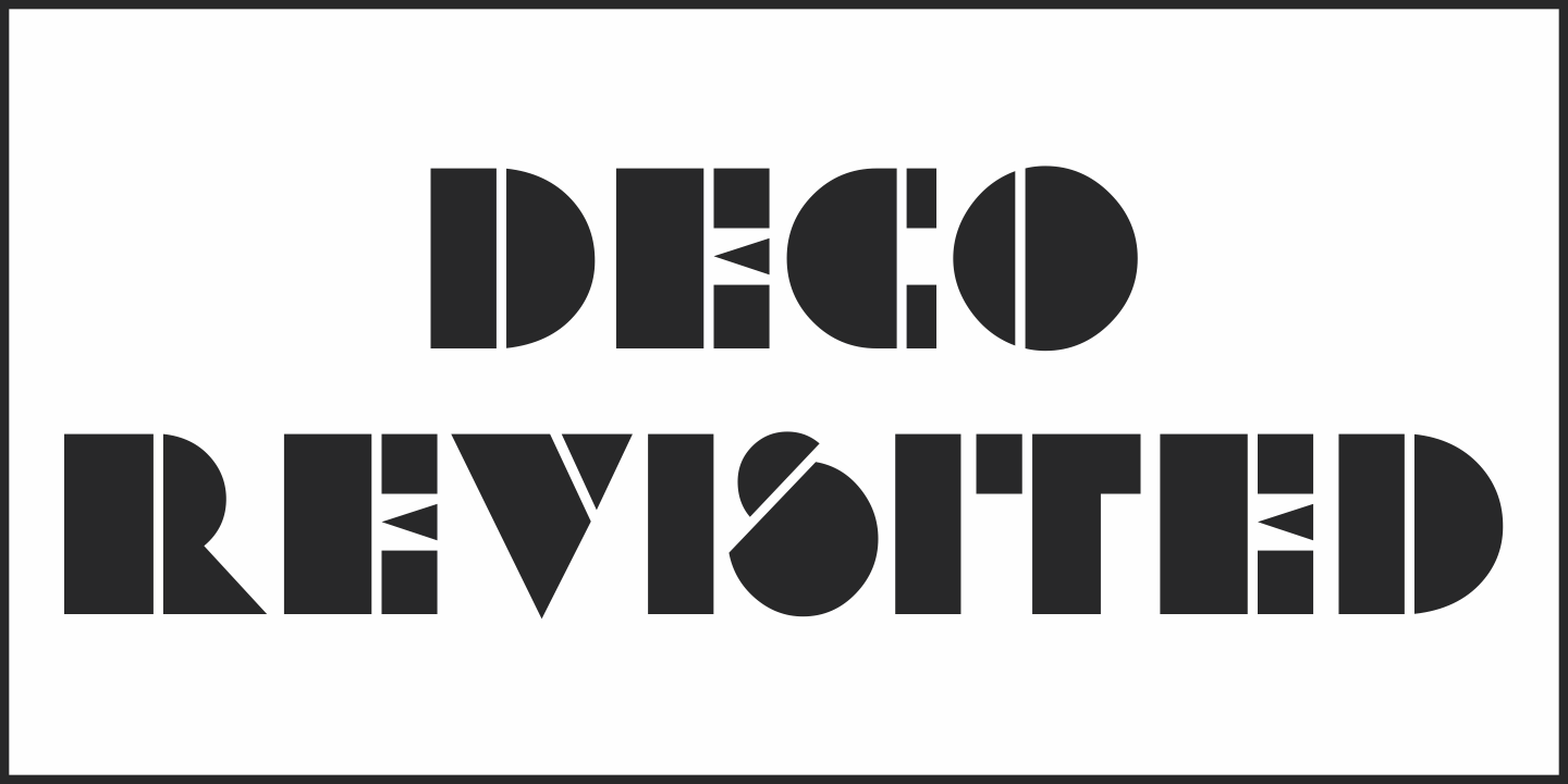 Przykład czcionki Deco Revisited JNL Oblique